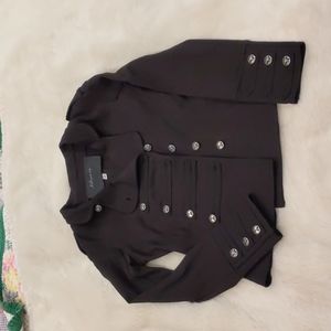 Julie Gerard Peace Jacket, Black size 00 military look goth cropped